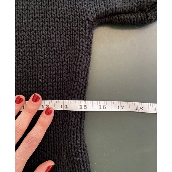 🖤 Black Knit Sweater Dress – Cotton and Cashmere Mini - S - Picture 8 of 10